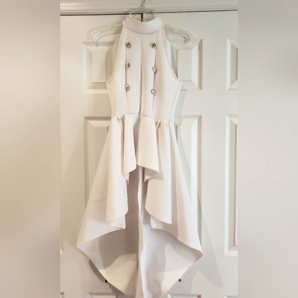 Cream top with gold buttons